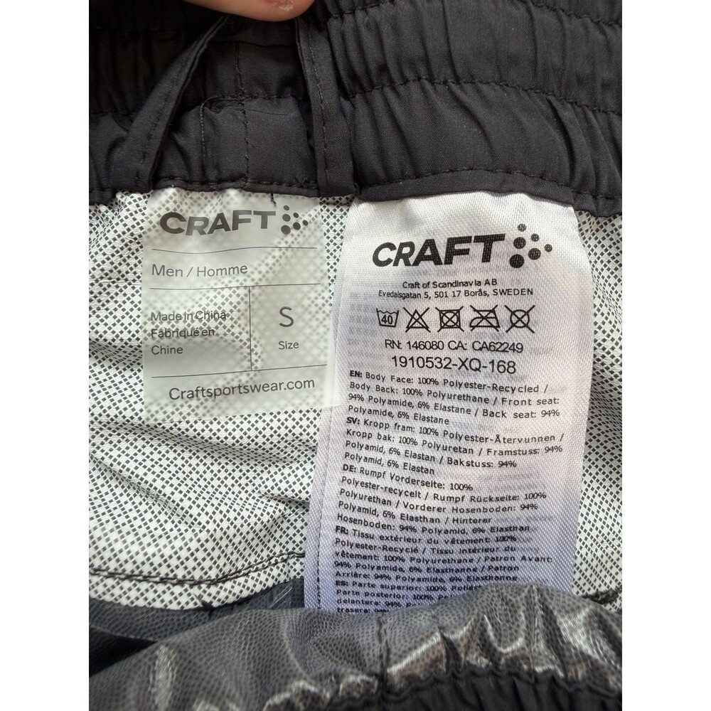 Craft Core Endur Hydro Cycling Pants Men SMALL Black Windproof Water Protective - Picture 7 of 10